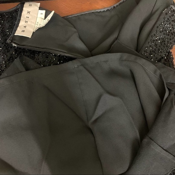 BASIX II Vintage Black Silk Bead Embellished A-Line Skirt‎ - Picture 10 of 10